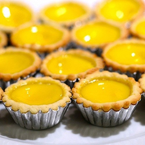 20pcs Egg Tart Aluminum Cupcake Cake Cookie Mold Lined 