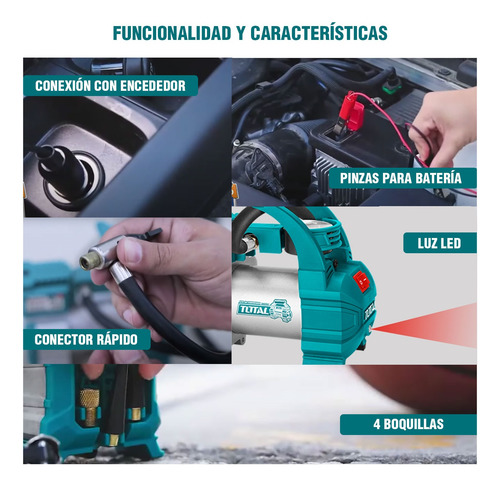 Aspiradora 0.5l 12v 7kpa Bateria Usb C+ Compresora Aire 140p