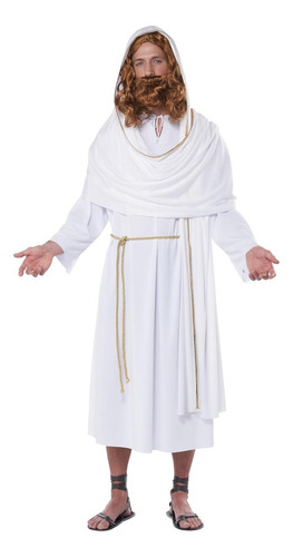 Túnica De Disfraz De Jesús Rises Para Adulto, Color Blanco