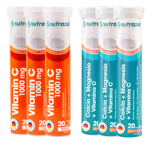 Vitamina C 1000 Mg (3) + Calcio - Magnesio (3) - Pack 6u