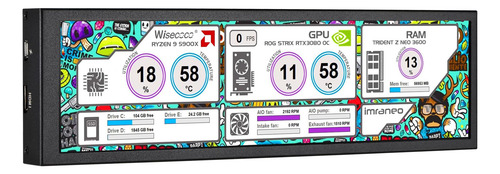 Wisecoco Monitor De Temperatura De Cpu Con Pantalla Secundar