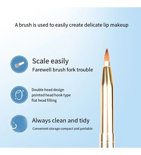 2 Pz Brochas 2 En 1 Maquillaje Con Tapa Portátil Doradas