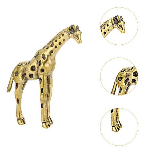 Estatua De Jirafa Té Figura Mascota Adorno Latón Estatua