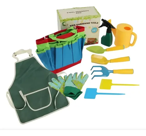 Kit Infantil Ferramentas Jardinagem Com Bolsa Verde