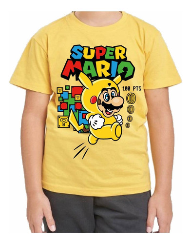 Remera Amarilla Super Mario Bros