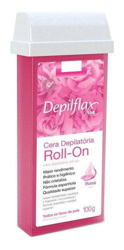 Depilflax Cera Depilatória Roll On Refil 100g - Rosas