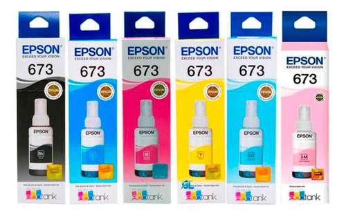 Pack De 6 Tinta Epson T673 L800 L850 L1800 Originales