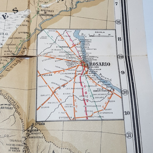 Antiguo Mapa Ferrocarril Argentimo 1922 Weber Mag 62099 (Usado)