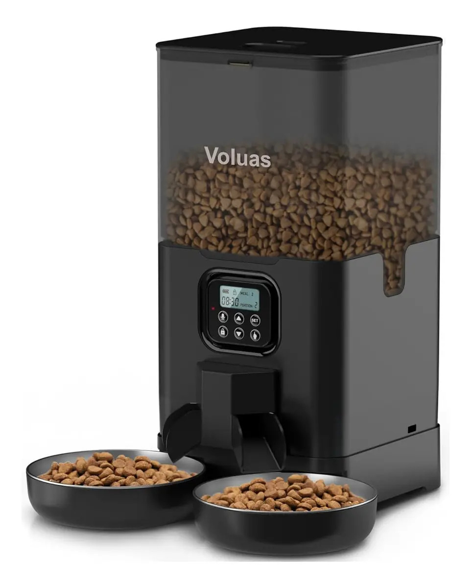 Comedero Automático Doble Para Gatos Con Temporizador Programable 6 litros
