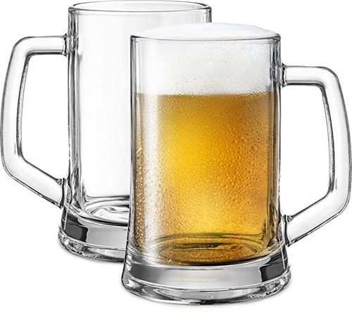 Juego De 2 Tazas De Cerveza Grandes Clásicas Con Asas