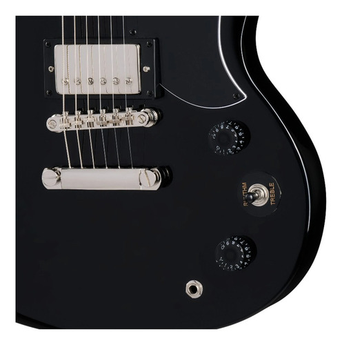 Guitarra elétrica EpiPhone Modern Tribute Sg Ebony Ebony, cor preta, material de escala, orientação da mão, mogno, mão direita