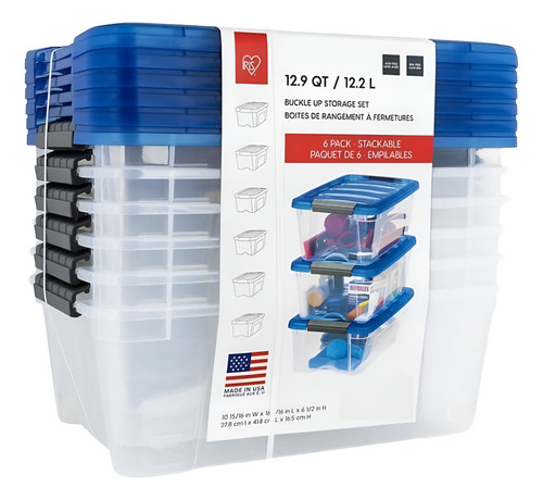 Cajas Organizadoras Almacenamiento Plástico Apilables 12.2l. Color Transparente