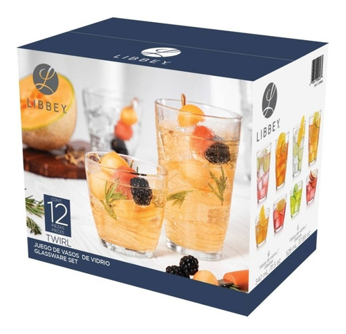 Juego De Vasos Libbey Twirl 12 Pzas Apto Para Lavavajillas