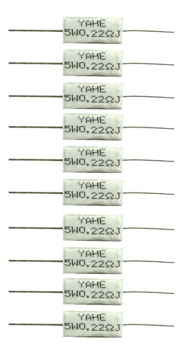 Ba 10pcs Resistencia De Cemento Bobinado Cerámica 5w 0.22ohm