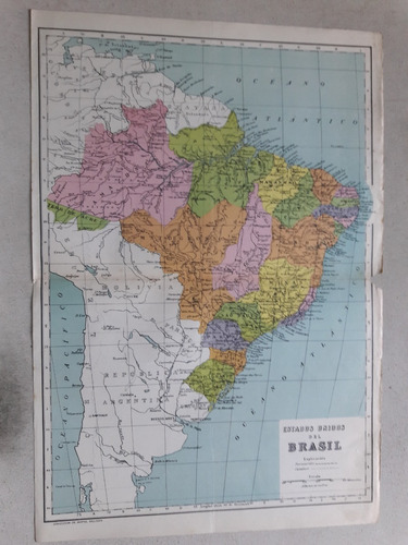 Lamina Coleccion De Mapas Billiken Estados Unidos De Brasil