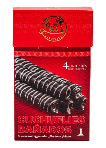 Cajetilla Cuchuflies Choc. Negro Lili´s, 4 Un (76 Gramos)