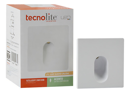 Lampara Empotrado En Muro Blanco 1w Luz Blanca Neutra 1etlle