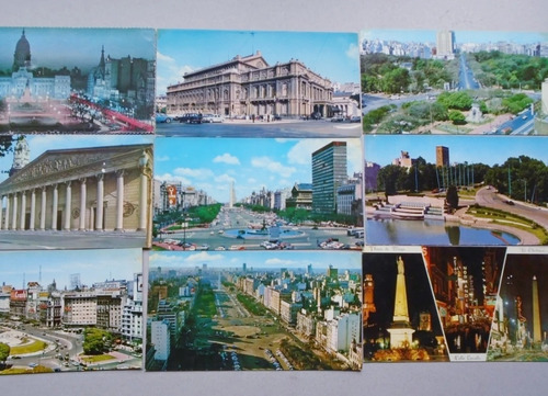 #p Lote De 45 Postales A Color - Buenos Aires Años 70