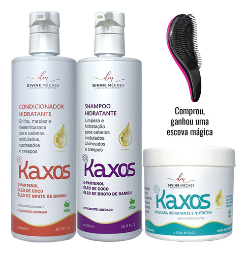 Kit Divine Mèches Kaxos Shampoo, Condicionador E Máscara