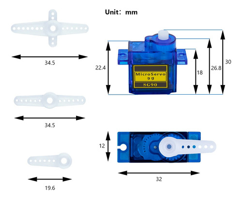 Hosyond 10 Pack Servo Motors Sg90 9g Micro Servo Para Rc Rob