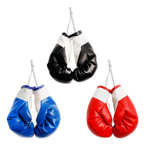 3 Pares De Guantes De Boxeo En Miniatura Multicolor Mini Gua