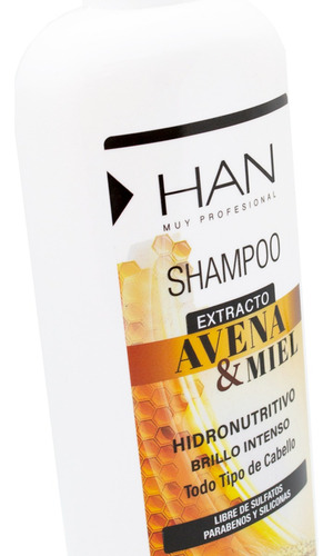 Imagen 8 de 9 de Shampoo Han Avena Y Miel 500ml Apto Método Curly