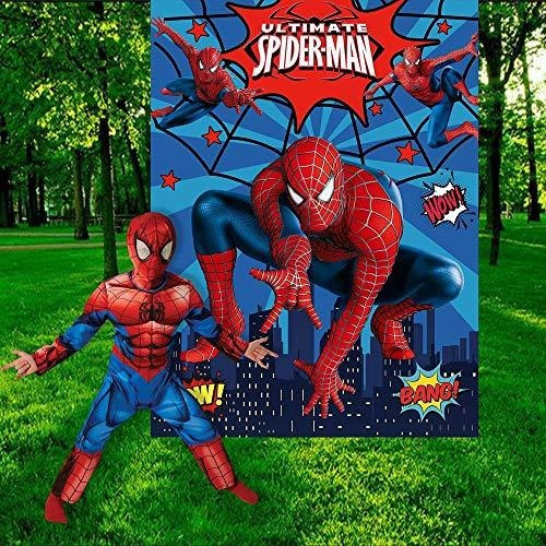 Spiderman Superheroe Niño Cumpleaño Suministro Fiesta