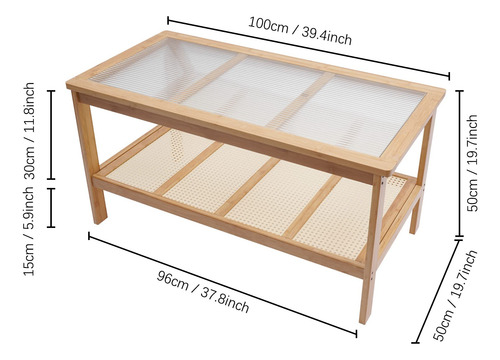 Gdrasuya10 Mesa De Centro Moderna De Bambú Para Sala De
