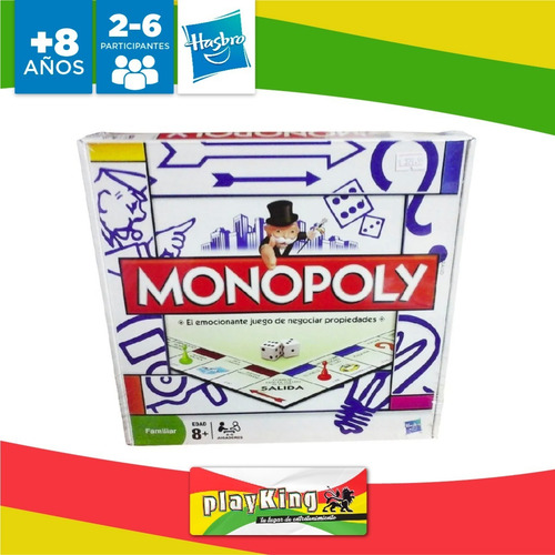 Imagen 4 de 10 de Monopoly Familiar Hasbro Compacto Juego De Mesa Playking
