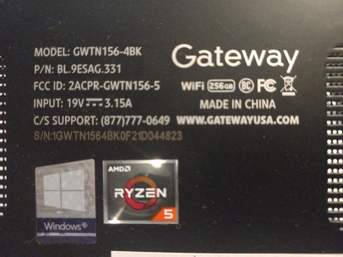 Repuestos Notebook Gateway Gwtn156-48k (Usado)