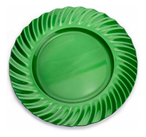 Sousplat De Plástico Verde Para Mesa Posta 33 Cm - D'rossi