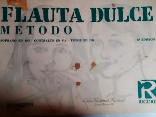 Flauta Dulce Metodo Soprano Contralto Tenor Ricordi