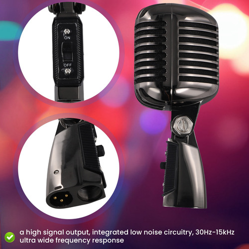 Microfone Vocal Dinâmico Retrô Clássico Queenly-professional