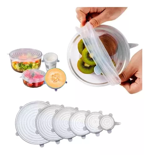 Tapas De Silicona Ajustables Reutilizables Set 6 Unidades