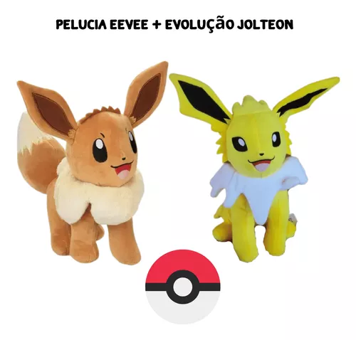 Pelucias Do Pokemon Eevee E Jolteon Evolução 20cm Sunny 3545