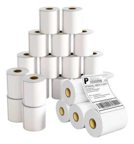 20 Rolos Etiquetas Térmicas C/ Serrilha | 10x15 Cm Ecommerce Cor Branco