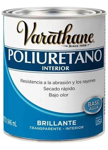 Barniz Poliuretano Brtillante Para Interior Madera 0.946lts