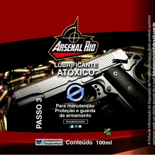 Kit Limpeza Armamento De Fogo Knockout - 3 Frascos De 100ml