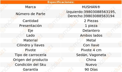 Set De Cilindros Puertas Del Volkswagen Jetta 99-10 Hushan