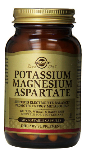 Solgar  Potassium Magnesium Aspartate, 90 Vegetable Capsule