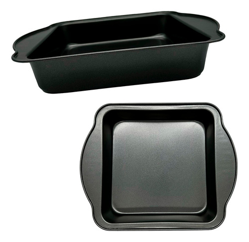 Molde Cuadrado Antiadherente C/asas Para Horno 27cm Kitchen Color Gris Oscuro