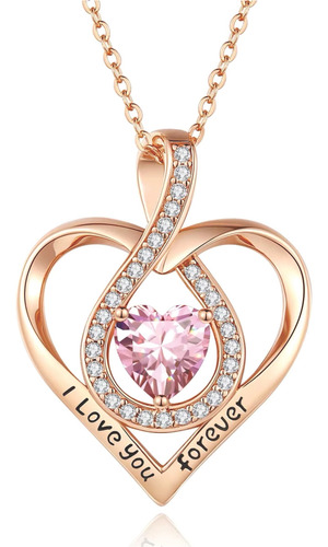 Colar Ek Luxo Coração Prata S925 Cor Ouro E Pedras Zircônia Cor Dourado