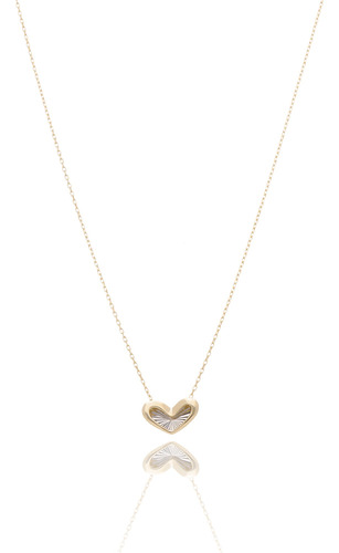 Collar Gargantilla Oro Sólido 10k Kilates Corazón Profundo