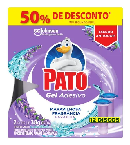Detergente Sanitário Gel Adesivo Lavanda Pato 38g Cada 2 Unidades...