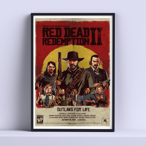 Cuadro Red Dead Redeption 2 30x40cm Deco Listo P Colgar