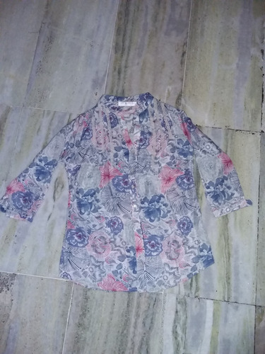 Camisa Mujer Manga 3/4 Marca Ted Bodin Impecable Talle M