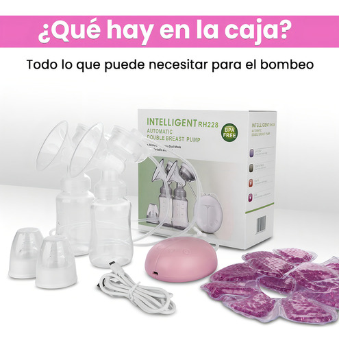 Extractor De Leche Electrico Breast Pump Extractor De Leche Materna Electrico Con Botella De Almacenamiento De Leche Materna Bolsas Para Leche Materna Con Cojín De Calor Frío