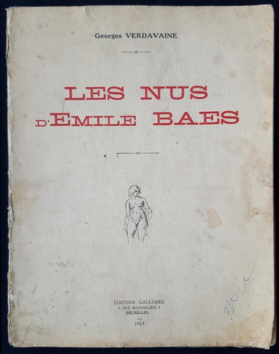 Les Nus D´emile Baes. Georges Verdavaine. 1ra 1923 50n 419