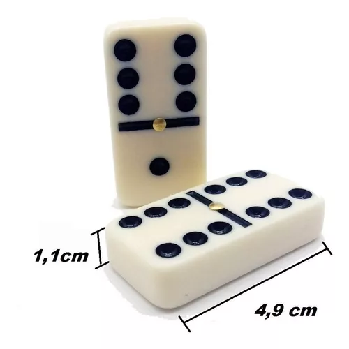 Jogo De Domino Profissional 28 Peças Jumbo 1,1 Cm Espessura