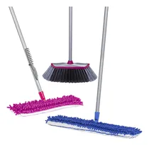Comprar Kit Limpieza Interior Del Hogar: Escoba Gala pisos Finos, 2 Sacudidores Planos Microfibra Para Pisos Secos y Humedos - Reynera